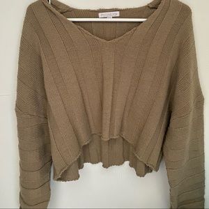 DONT ASK WHY Cropped Cable Knit Sweater “OSFM”